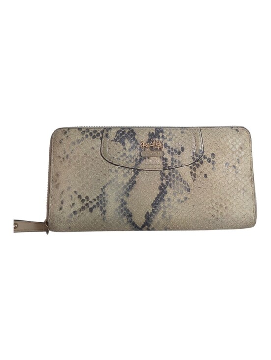Coach Handbags - Coach Madison Python-Embossed Leather Accordion Zip Wallet